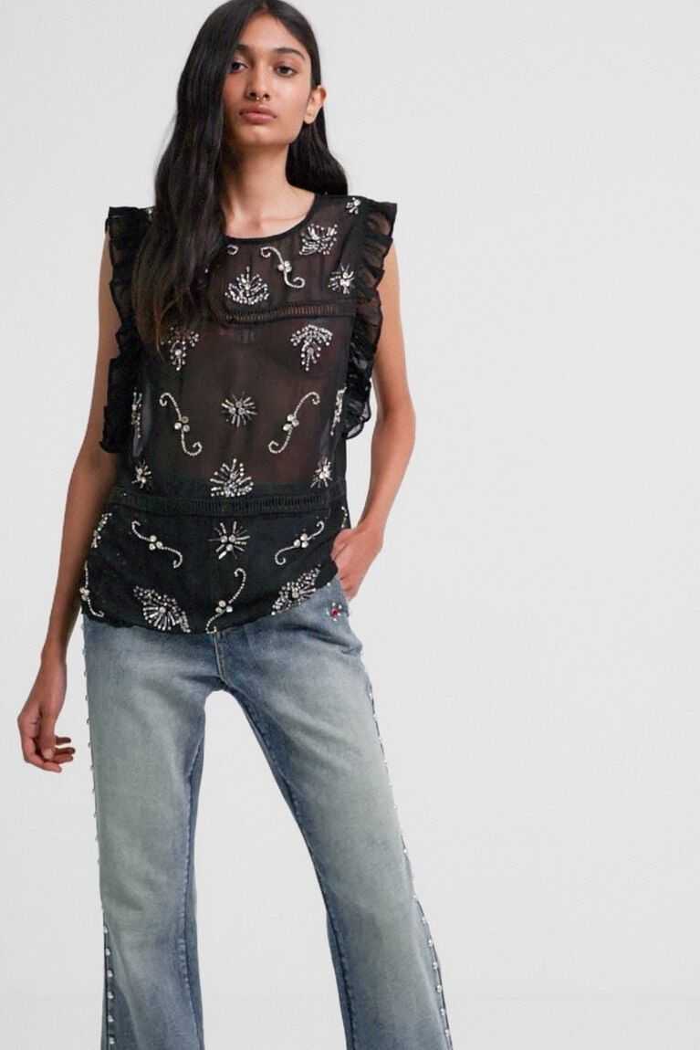 Tops Desigual Johnson Hartig sheer blouse Mujer | UGL031487