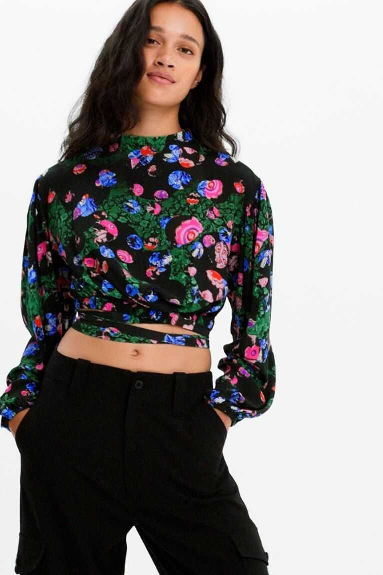 Tops Desigual M. Christian Lacroix cropped floral blouse Mujer | RJB781604