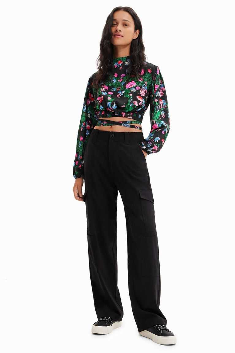 Tops Desigual M. Christian Lacroix cropped floral blouse Mujer | RJB781604