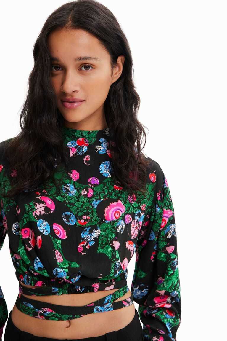 Tops Desigual M. Christian Lacroix cropped floral blouse Mujer | RJB781604