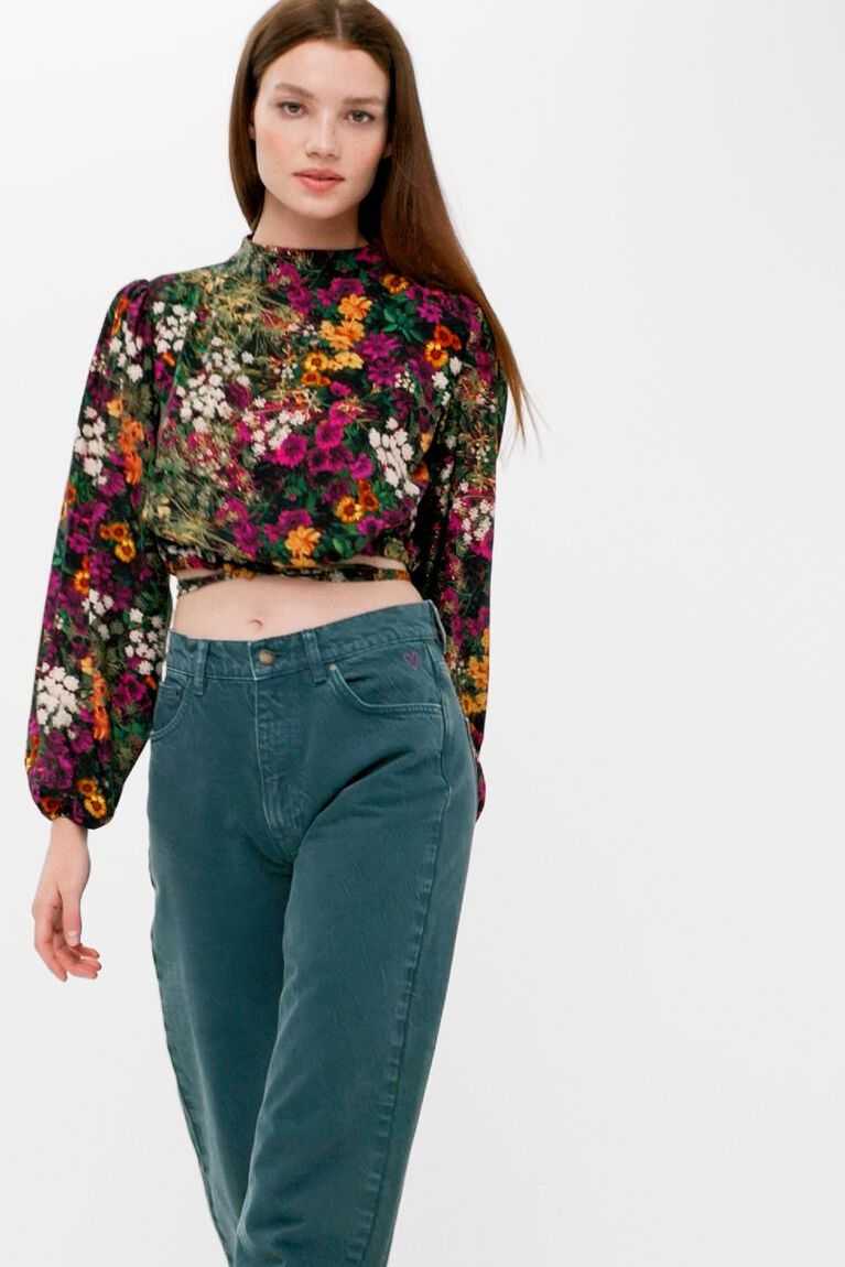 Tops Desigual Multi-position cropped floral blouse Mujer | MQS980741