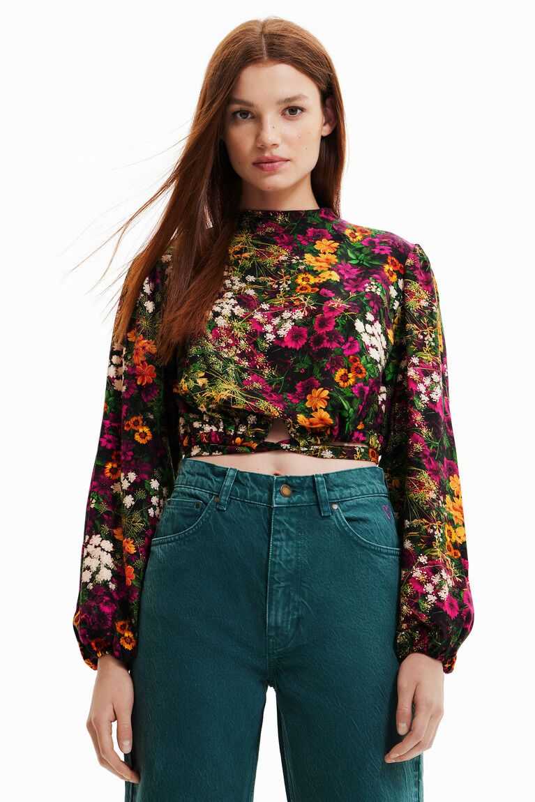 Tops Desigual Multi-position cropped floral blouse Mujer | MQS980741