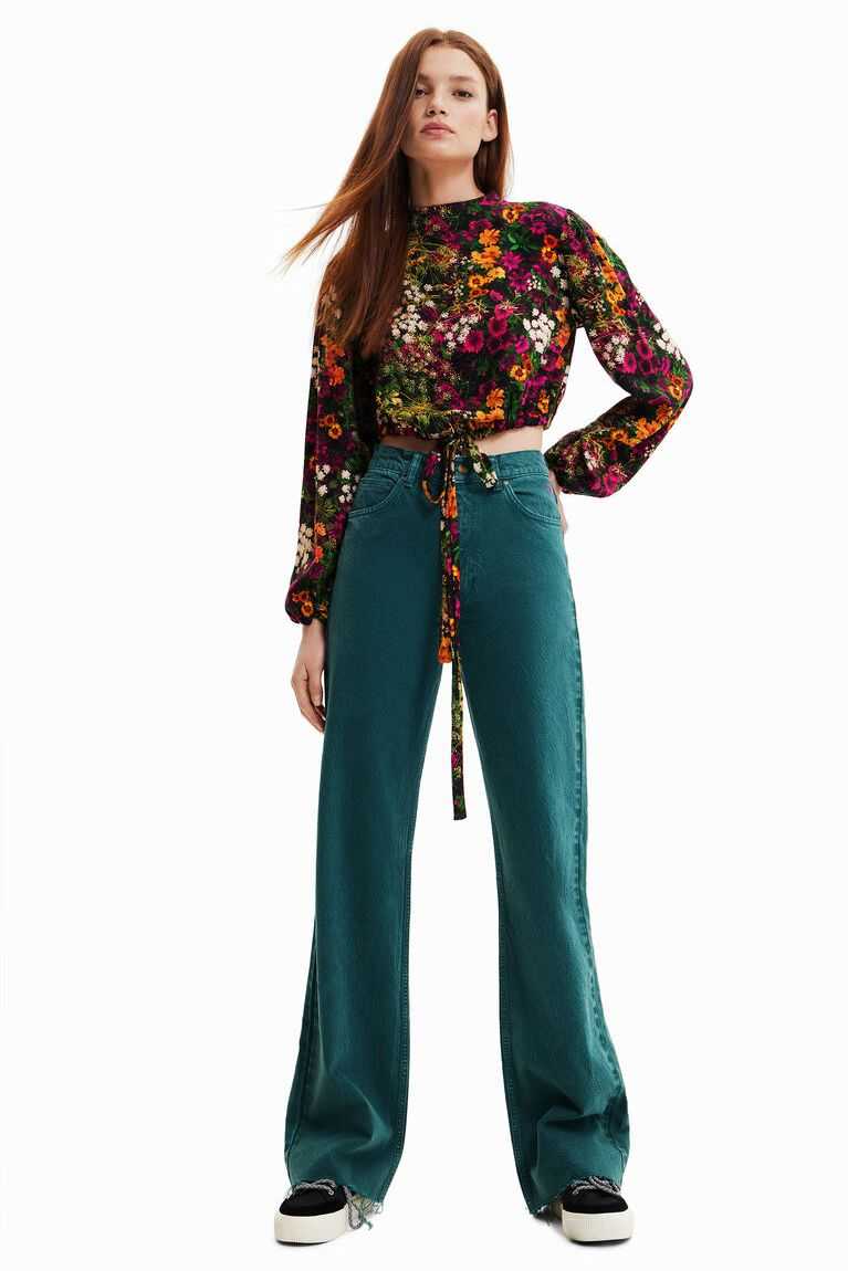 Tops Desigual Multi-position cropped floral blouse Mujer | MQS980741