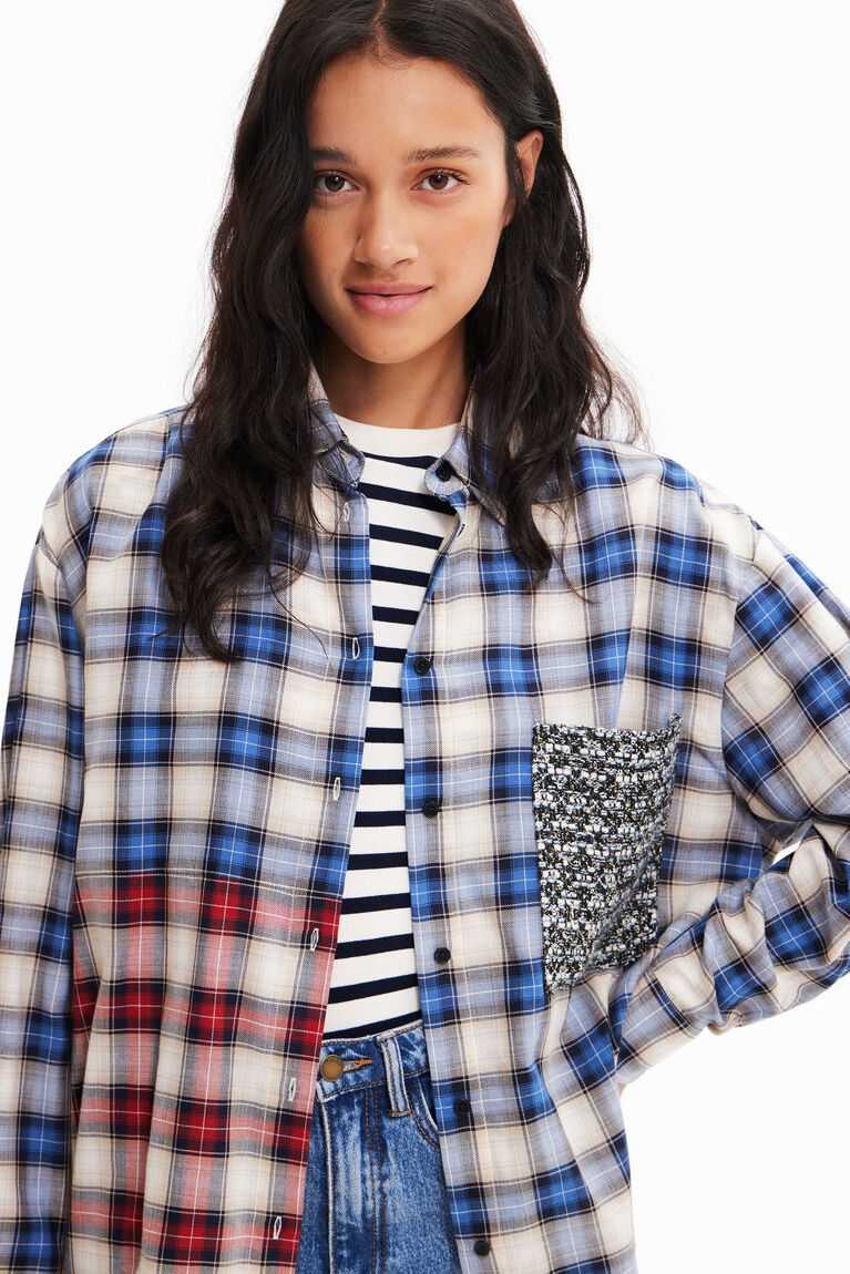 Tops Desigual Patchwork plaid Mujer | YTG379520