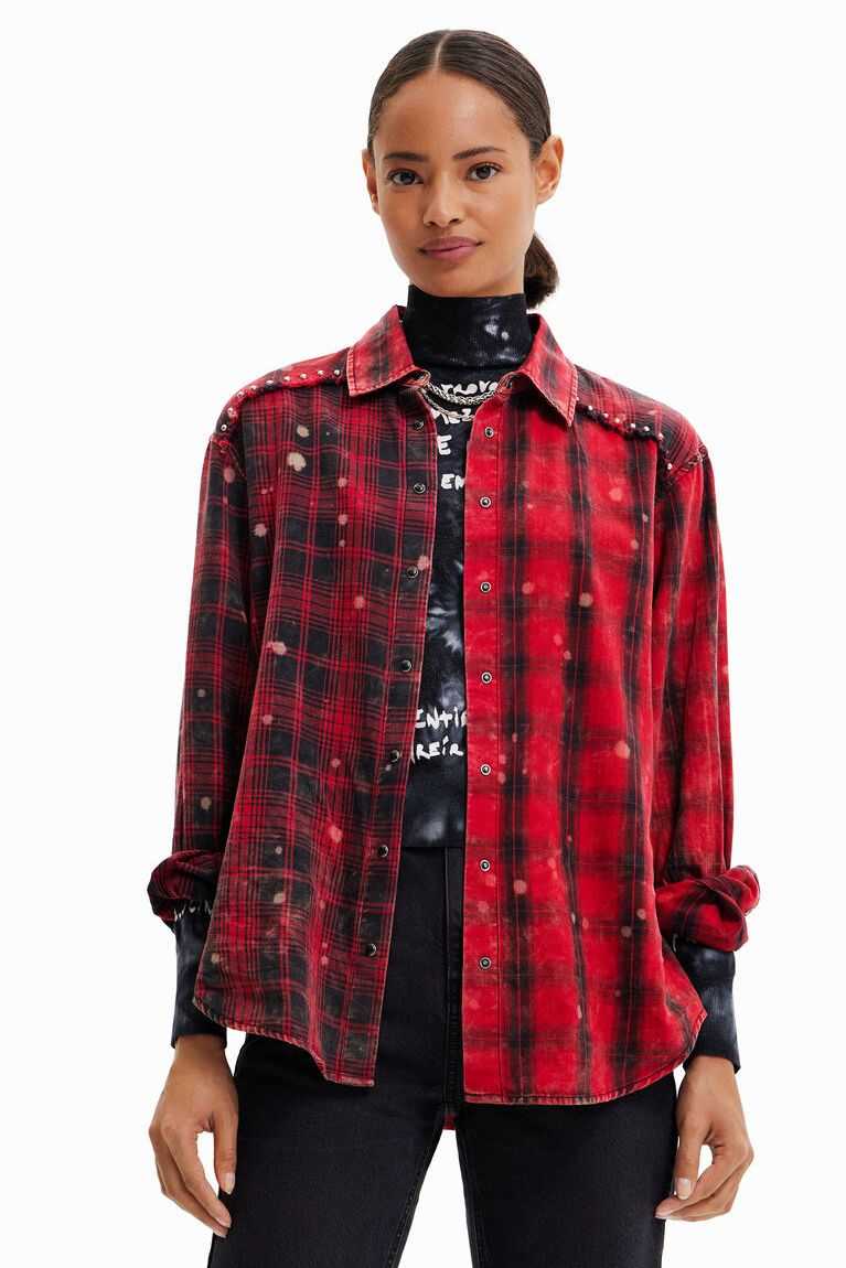 Tops Desigual Punk tartan Mujer | SWQ854063