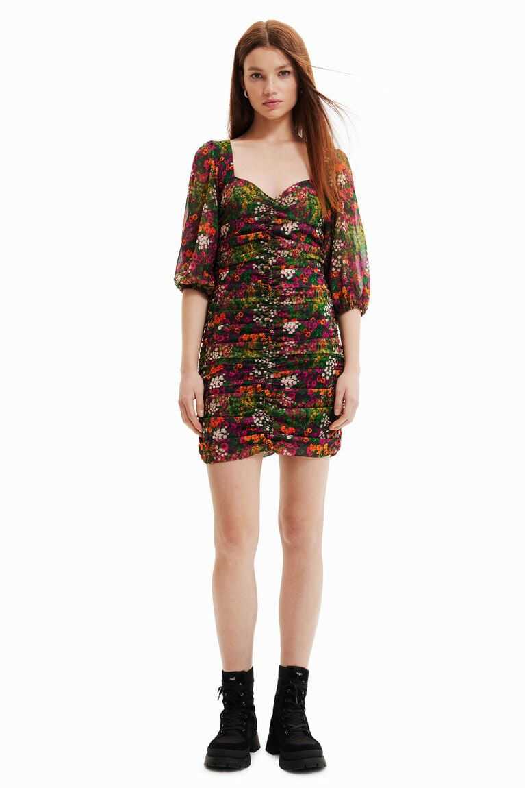 Vestido Desigual Corta slim with ruching Mujer | VAY653920