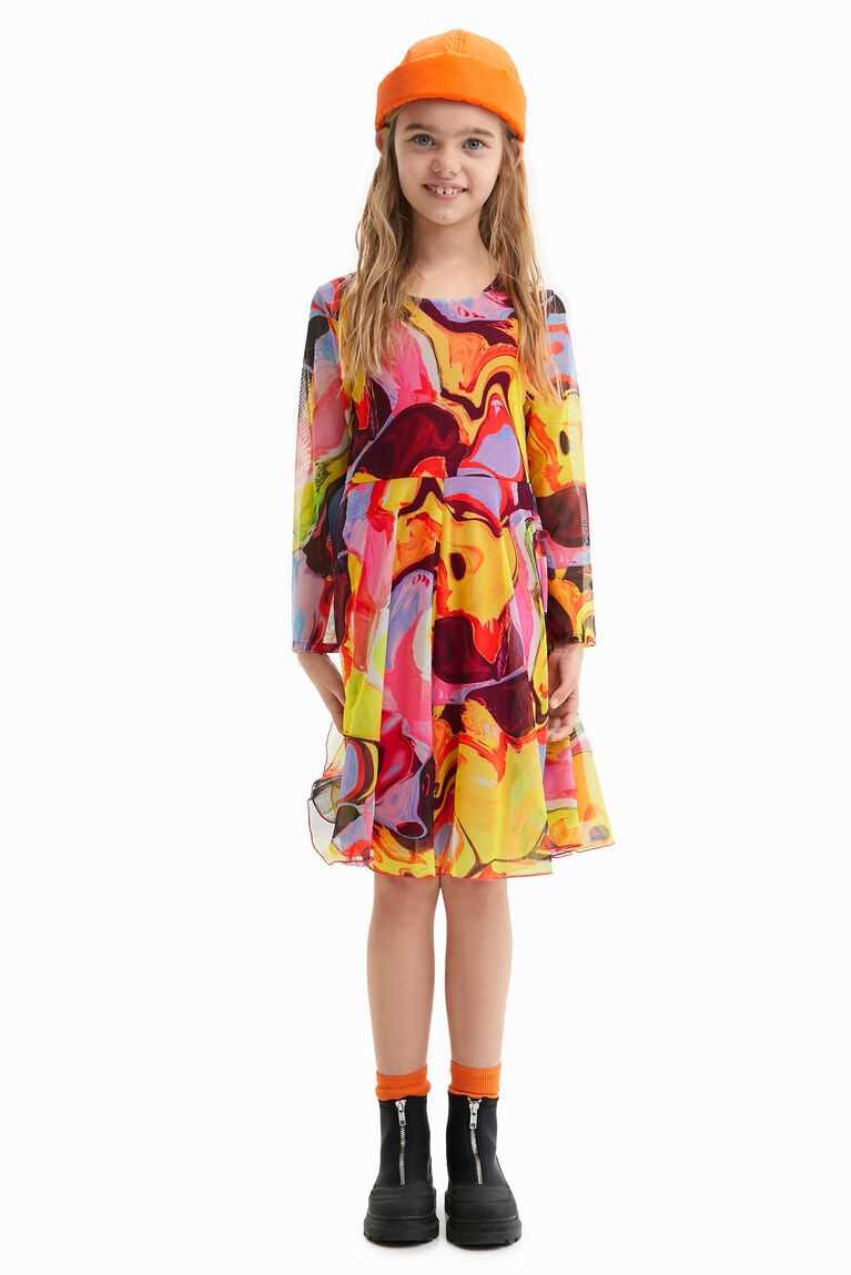 Vestido Desigual Digital print tulle Niña | GNB578621