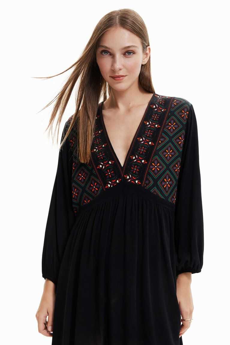 Vestido Desigual Embroidered Mujer | KBU246153