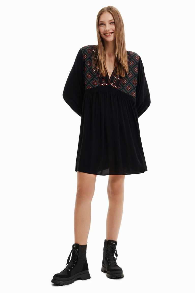 Vestido Desigual Embroidered Mujer | KBU246153