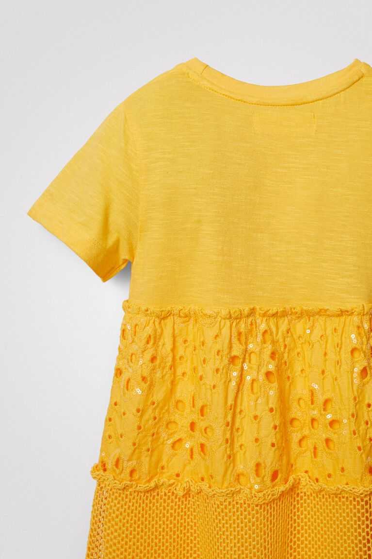 Vestido Desigual Flounce and mesh Niña | FGT861759