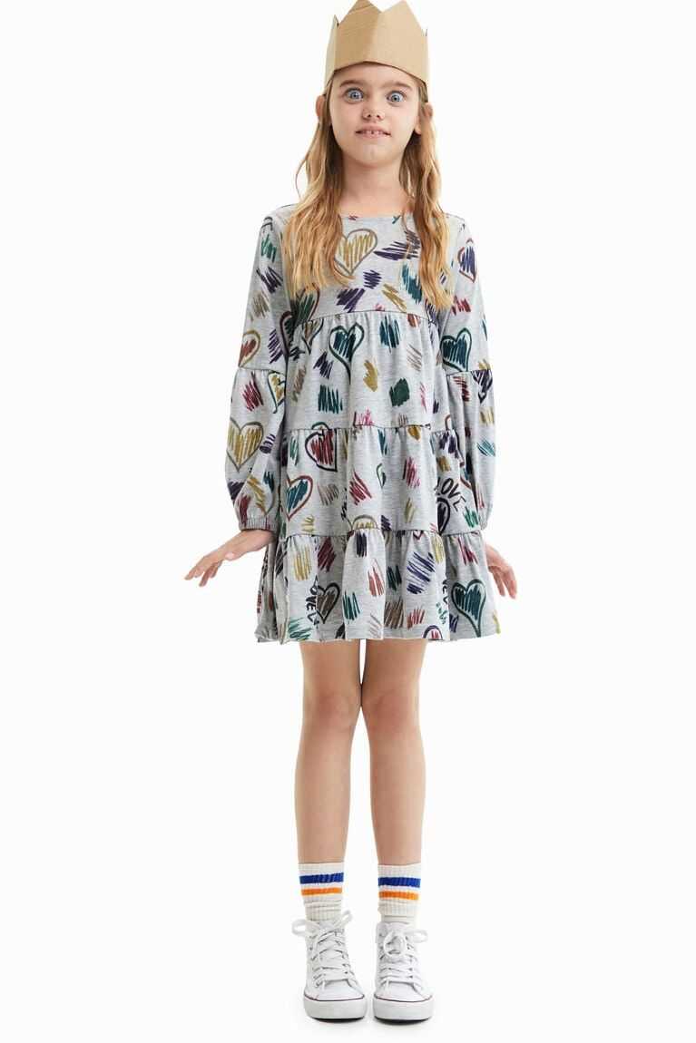 Vestido Desigual Heart illustrations Niña | VBS487590