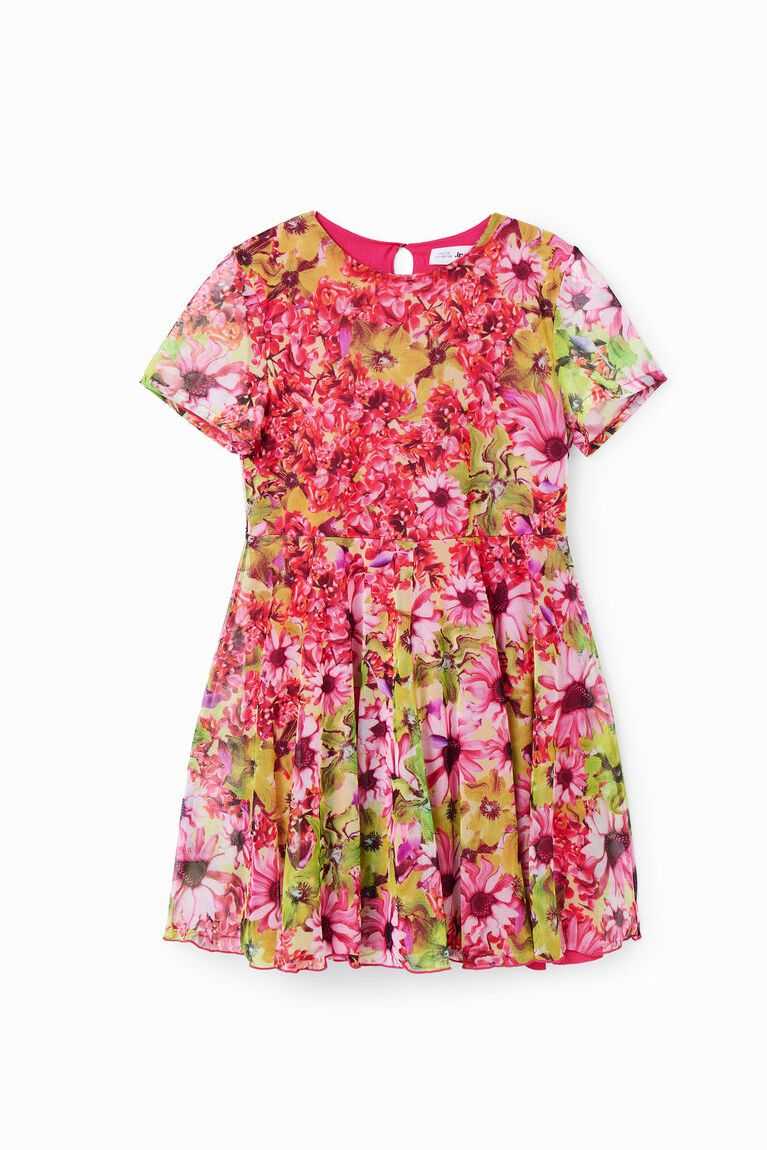 Vestido Desigual Tulle flower Niña | LXF206597