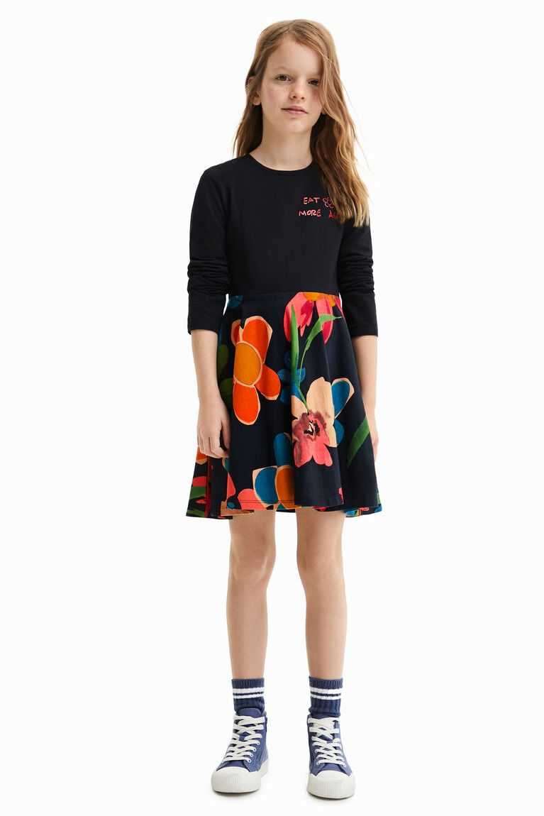 Vestido Desigual Two-in-one floral Niña | GDV923850